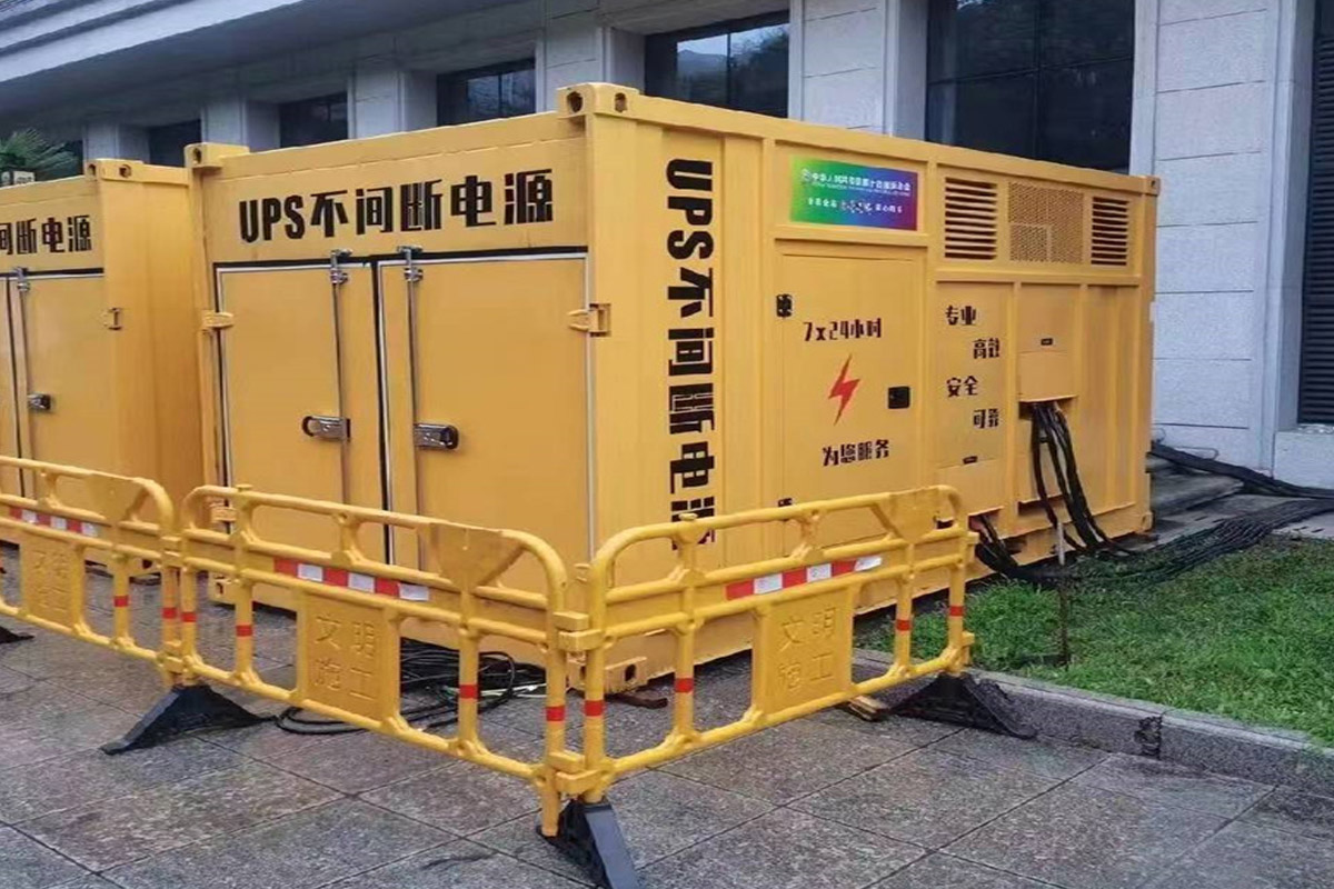 玉州发电机租赁施工现场