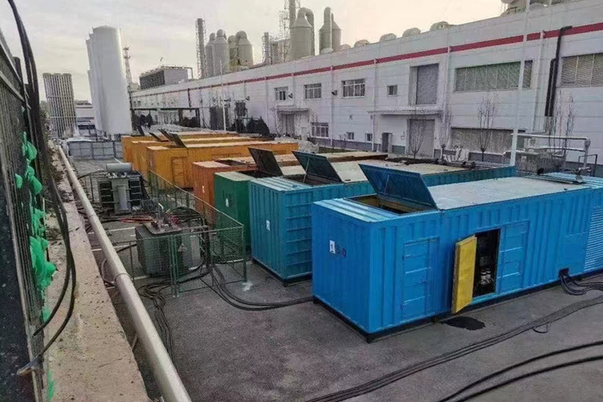 玉州发电机租赁施工现场